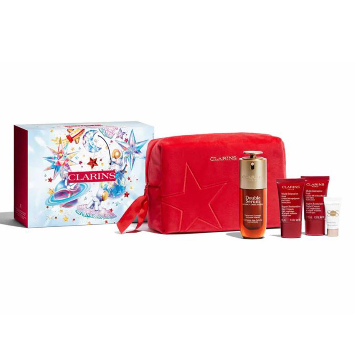 Clarins Double-Serum Serum G9 50Ml + Crema De Dia 15Ml + Crema De Noche 15Ml + Sos Primer Miniatura 1U.